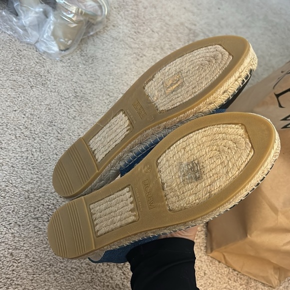 J Crew Made-in-Spain cap toe slingback espadrilles in denim CA077 - Picture 3 of 4